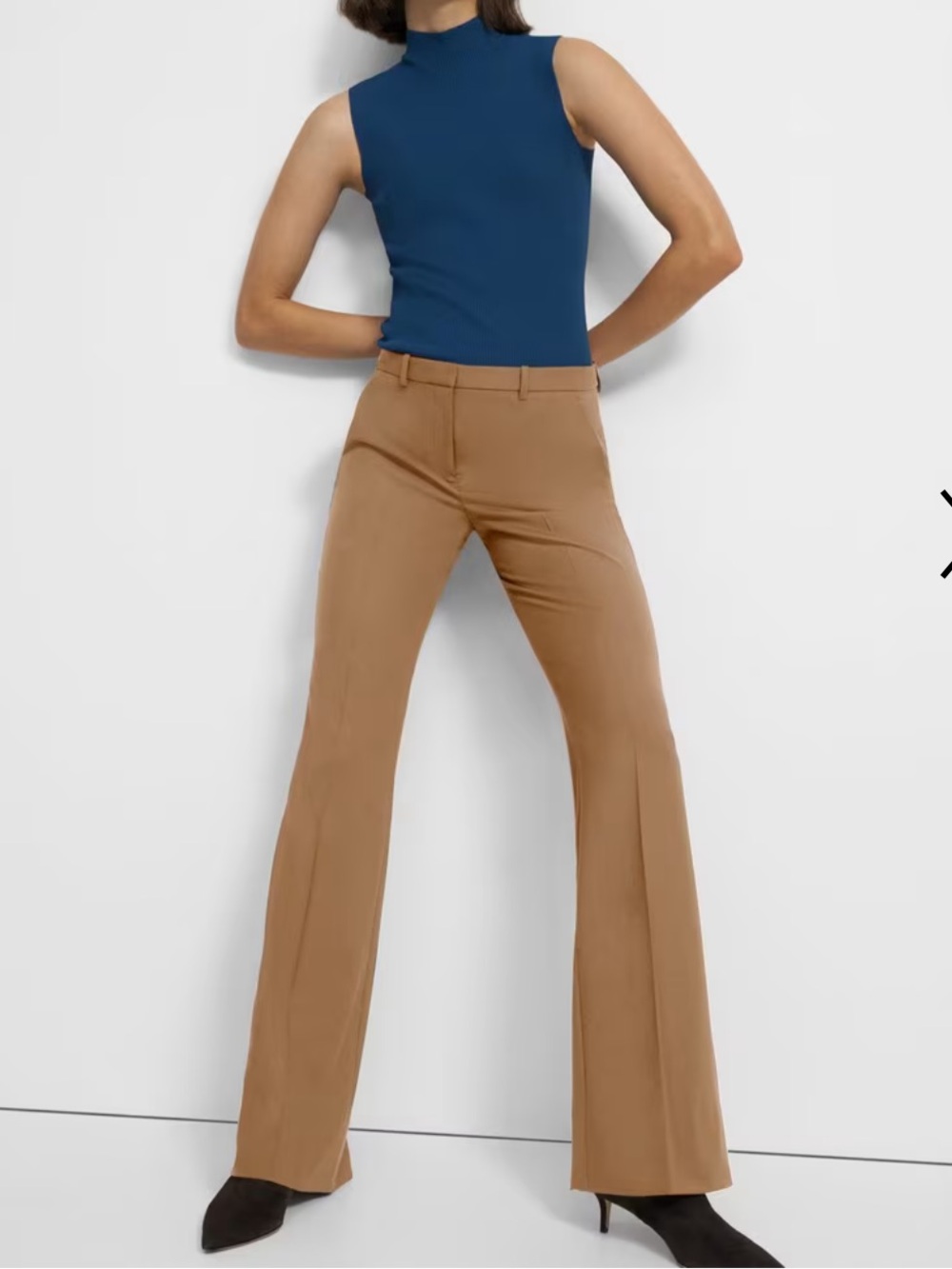 Theory Wide-Leg Pants in Camel